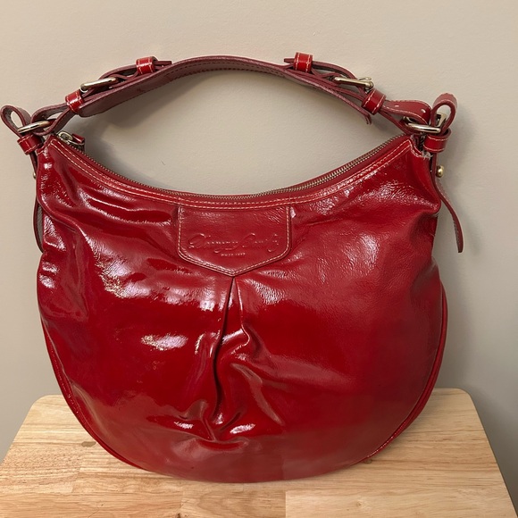 Dooney & Bourke Glossy Red Hobo Bag - Picture 6 of 9